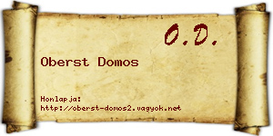 Oberst Domos névjegykártya